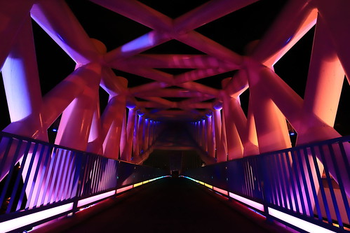 night nightscape landscape bridge illuminated