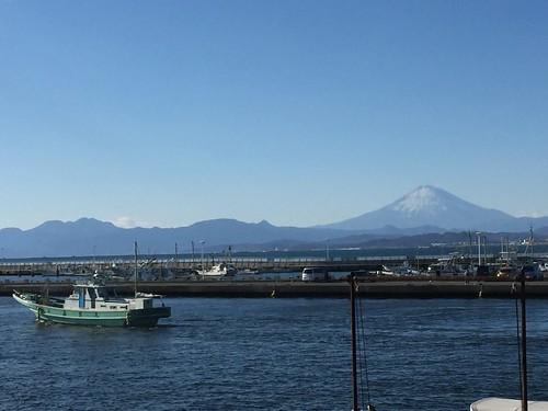 japan enoshima mtfuji boat sea view