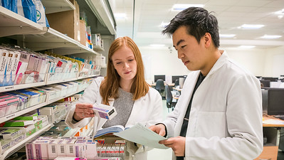 Students in a pharmacy