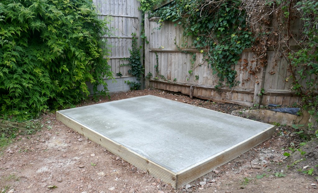 Concrete Shed base in garden