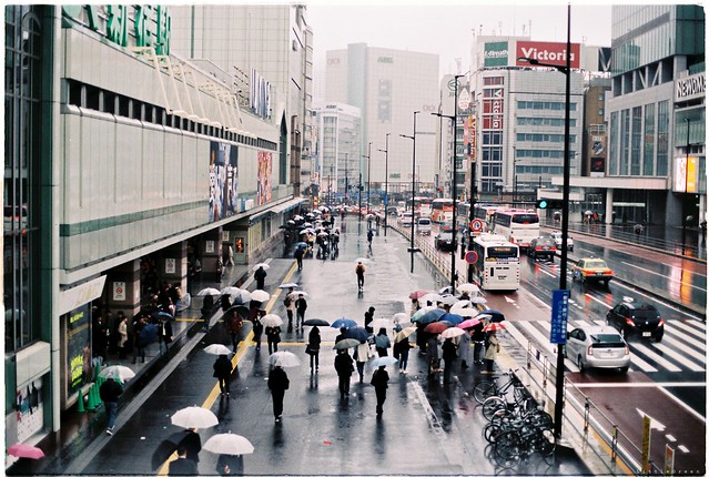 Shinjuku in a rainy morning