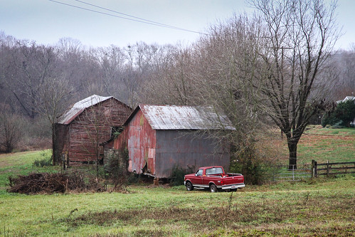 canon 7d 1585mm efs lens andersonsc southcarolina rural country farm pasture upstate southernlife vintage barn red fog pastoral southern america usa scenic landscape pond winter vanishing cattle pickup truck