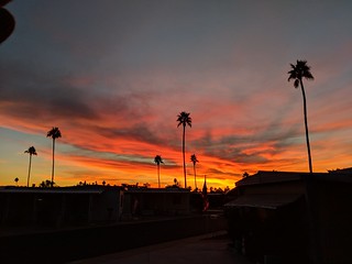 Arizona trailer park sunset