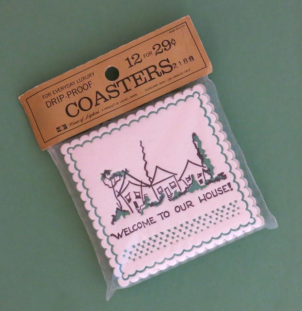 Vintage Drink Coasters - Welcome to Our House!