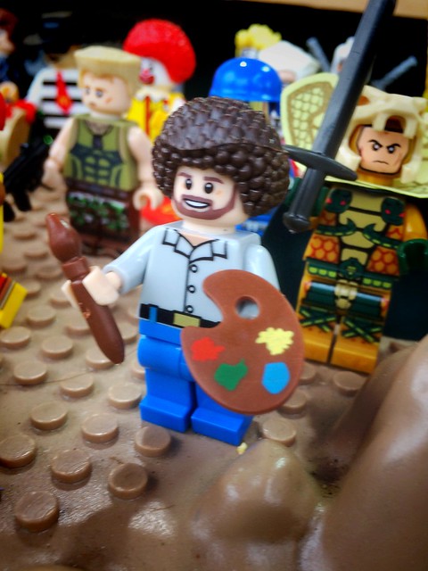 So LEGO Bob Ross is a thing. The happy little tree of my heart just bloomed. ~ #BobRoss #LEGO #HappyLittleTrees