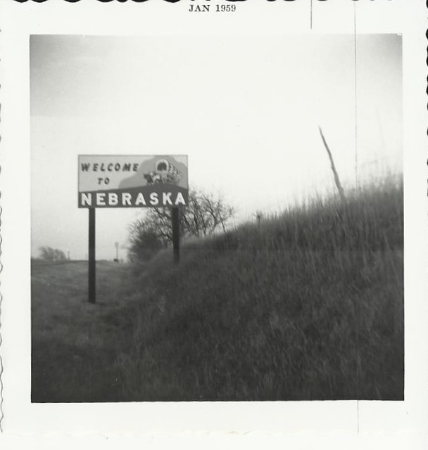 1958 Nebraska Welcome Sign