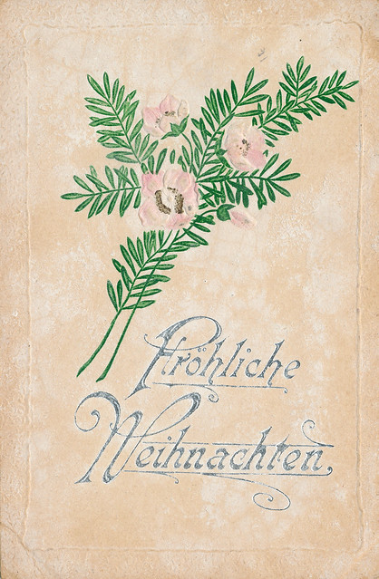Weihnachtskarte aus einem alten Album - verschickt am 24.12.1906 von Elberfeld nach Bonn
