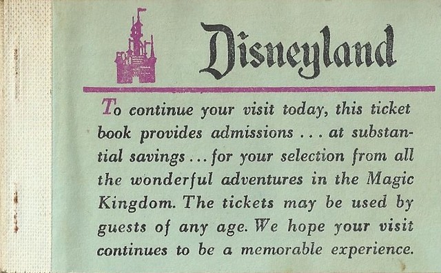 1969 Disneyland Ticket Book