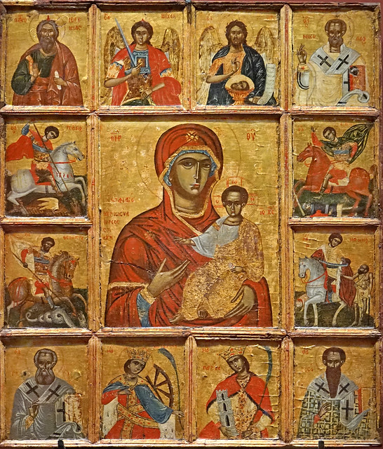 Icône de la Vierge avec des Saints (Chrétiens d'Orient, Institut du Monde Arabe)
