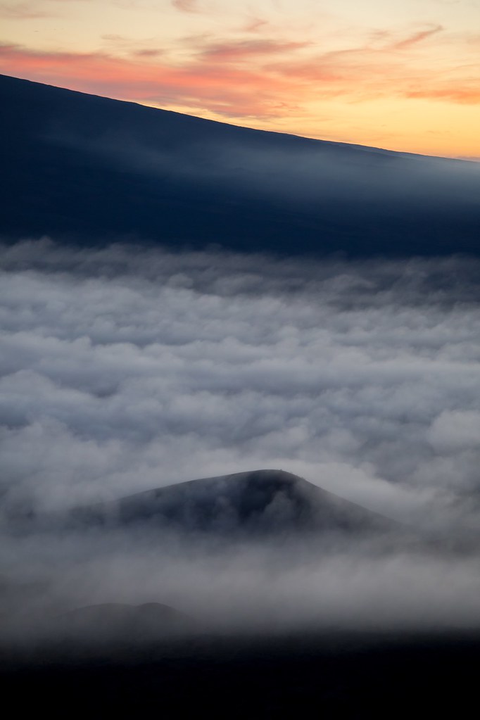 Cloudy sunset seen from Mauna Kea