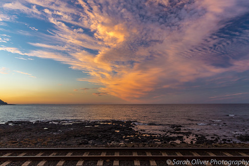 6d australia beach canon cloudage clouds cloudscape coast landscape nature ocean outdoors oz penguin rail railtrack railway sea sky sunset tasmania track train preservation bay