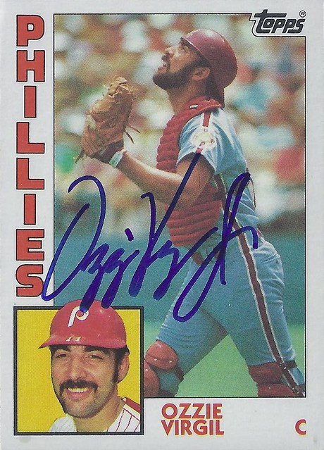 1984 Topps - Ozzie Virgil Jr. #484 (Catcher) - Autographed Baseball Card (Philadelphia Phillies)