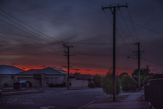A suburban sunset