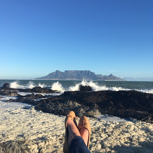 tablemountain capetown southafrica westerncape sea ocean bay tablebay waves foam shoes pumps view sky blue 2017 iphone iphonography iphonese