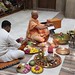 Shivratri First Prahar (प्रहर) Puja. The Puja is performed on the Baneswar Shiva Linga, which is kept on a silver plate in a brass vessel in front of the Garbha Mandir covered with a beautiful yellow umbrella over Shiva Linga.