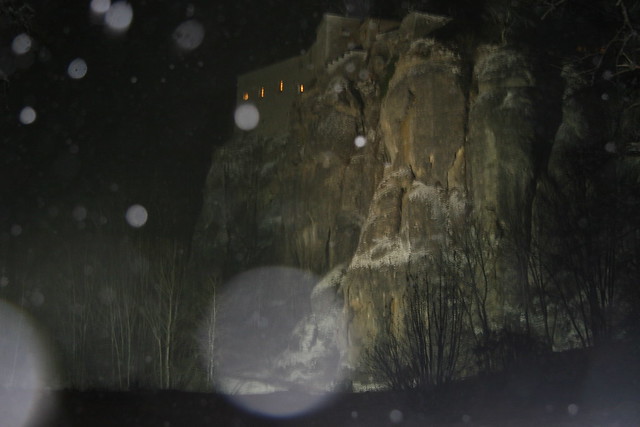 Bufera di neve sul Santuario della Verna.