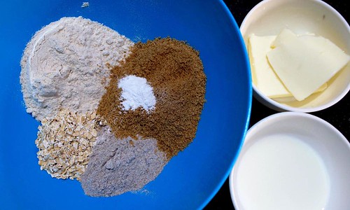 Dry and wet ingredients Nachni Cookies