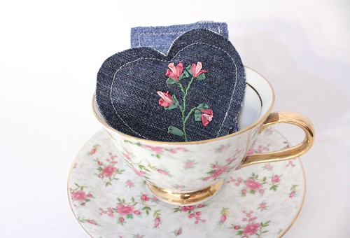 Embroidered Heart Sachets