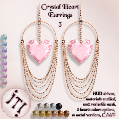 !IT! - Crystal Heart Earrings 3 Image | by IT! (Indulge Temptation!)