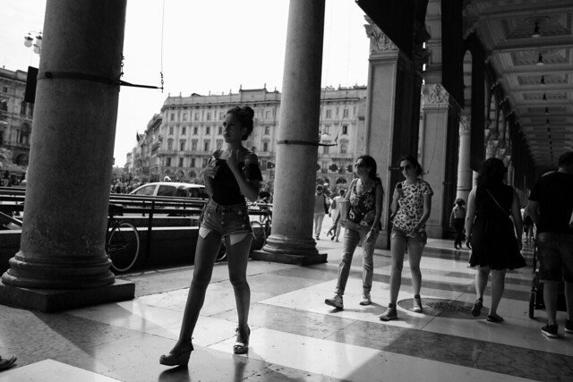 Milano Street Walking - Short Shorts