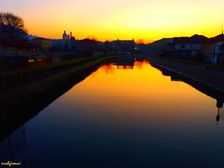 tramonto sul canale