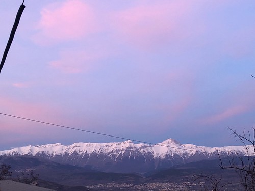 nofilter colors abruzzo gransasso bellavista byhome snow sky purple pink blu sunset evening mountain