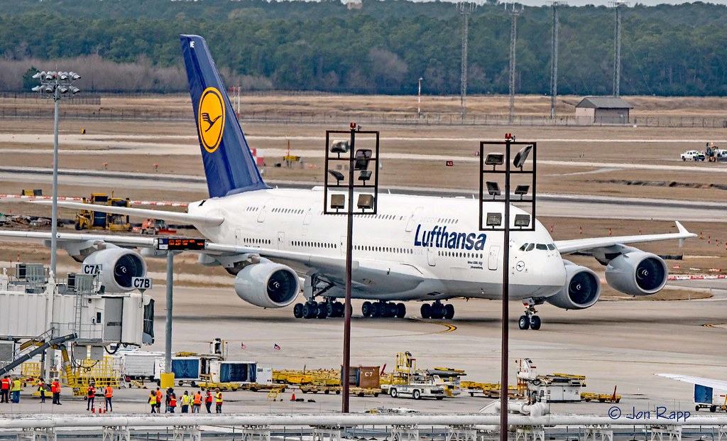 Lufthansa Airbus A380 D-AIME 1d (IAH) (edit) | We don&#39;t get … | Flickr