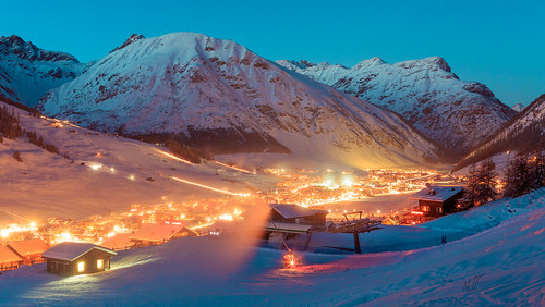 alpy livigno krajina zima alps mountain winter snow valley glow italy italie colors blue orange slope freeze sky