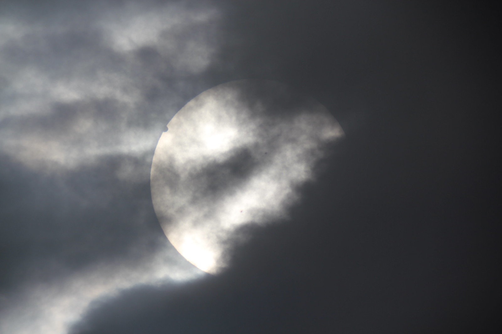 Svalbard. The very first image of the Venus transit, through the clouds (no filter o telescope)