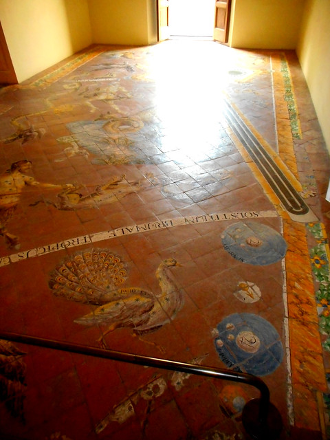 Ceramic floor (1771) by Leonardo Chianese with sundial by astronomer Rocco Bovi (Scilla, Sicily 1743-1831) - Carthusian monastery and museum of San Martino in Naples