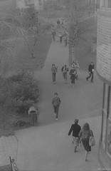 University of Otago students near Union Building c1970s