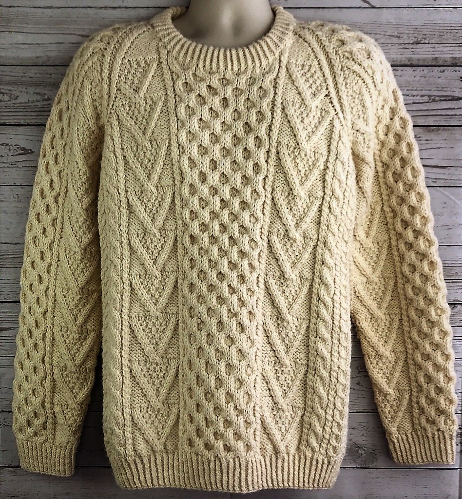 Irish fisherman aran wool sweater | Honeycomb pattern | Mytwist | Flickr
