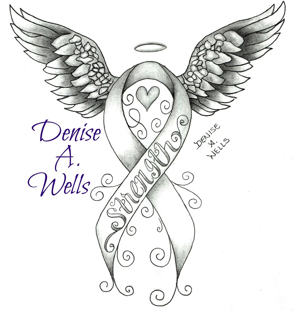 Strength awareness ribbon tattoo design by Denise A. Wells…