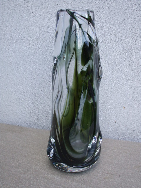 Whitefriars Pewter Grey Knobbly Art Glass Vase 1960's 70's Mid Century Design