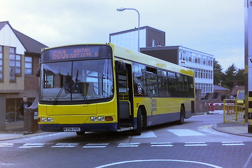 68 South Lancs Travel W398PRC Scania L94UB Wrightbus Axcess Floline Dunn-Line, Nottingham. Wigan Bus Station  Sep06 | by TCD481J