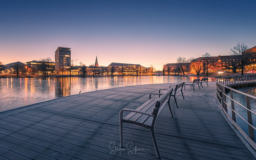 schleswigholstein longexposure blue sunrise winter benches germany mood outdoor lake kiel cityscape bluesky deutschland de