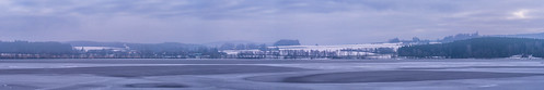 landscape panorama upper franconia germany förmitzspeicher schwarzenbach mist morning blue
