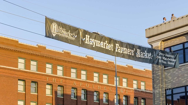 Banner at the historic Haymarket district, Lincoln