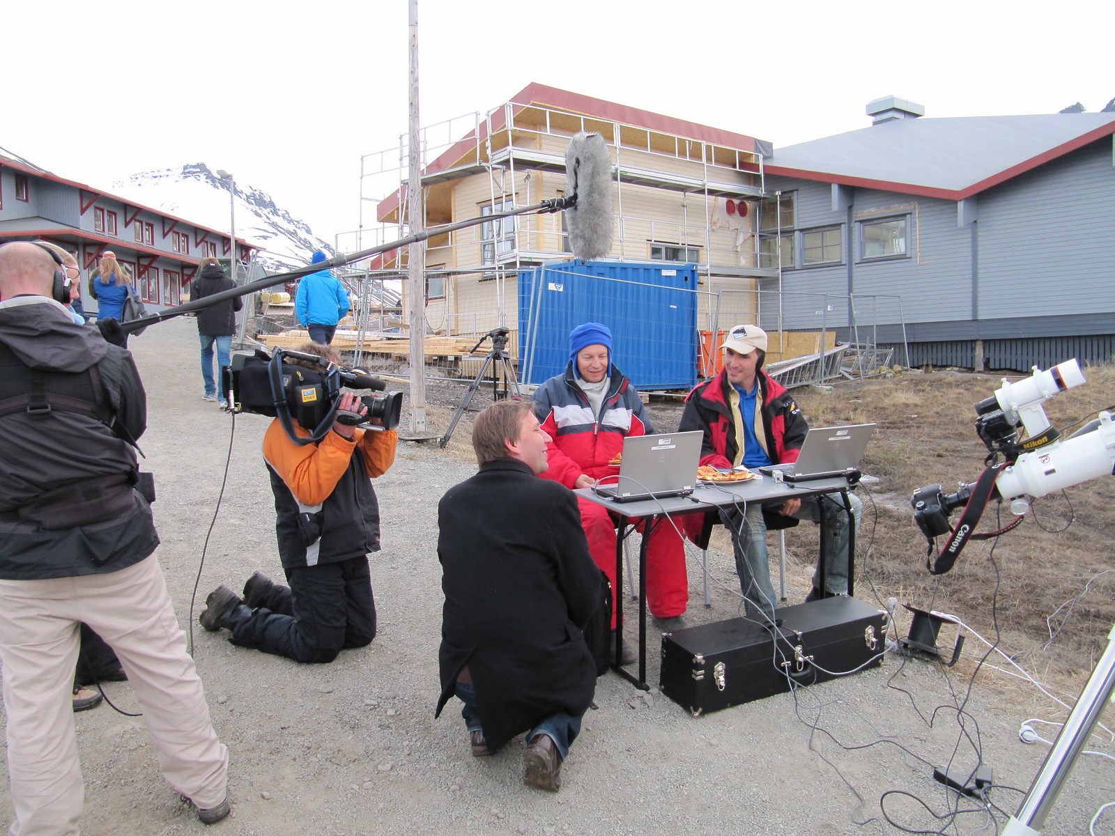 Svalbard. BBC interviews (while eating pizza)