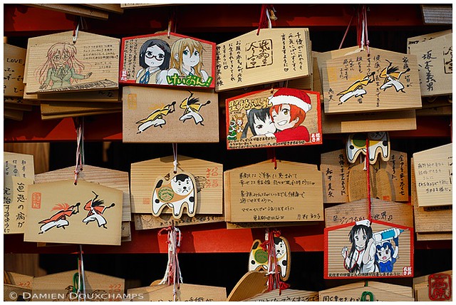 Keion-themed ema tablets, Imamiya shrine, Kyoto
