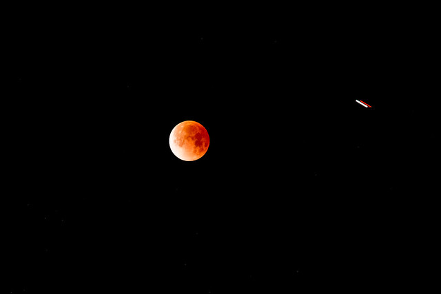 Super Blue Moon Eclipse and a Fly By