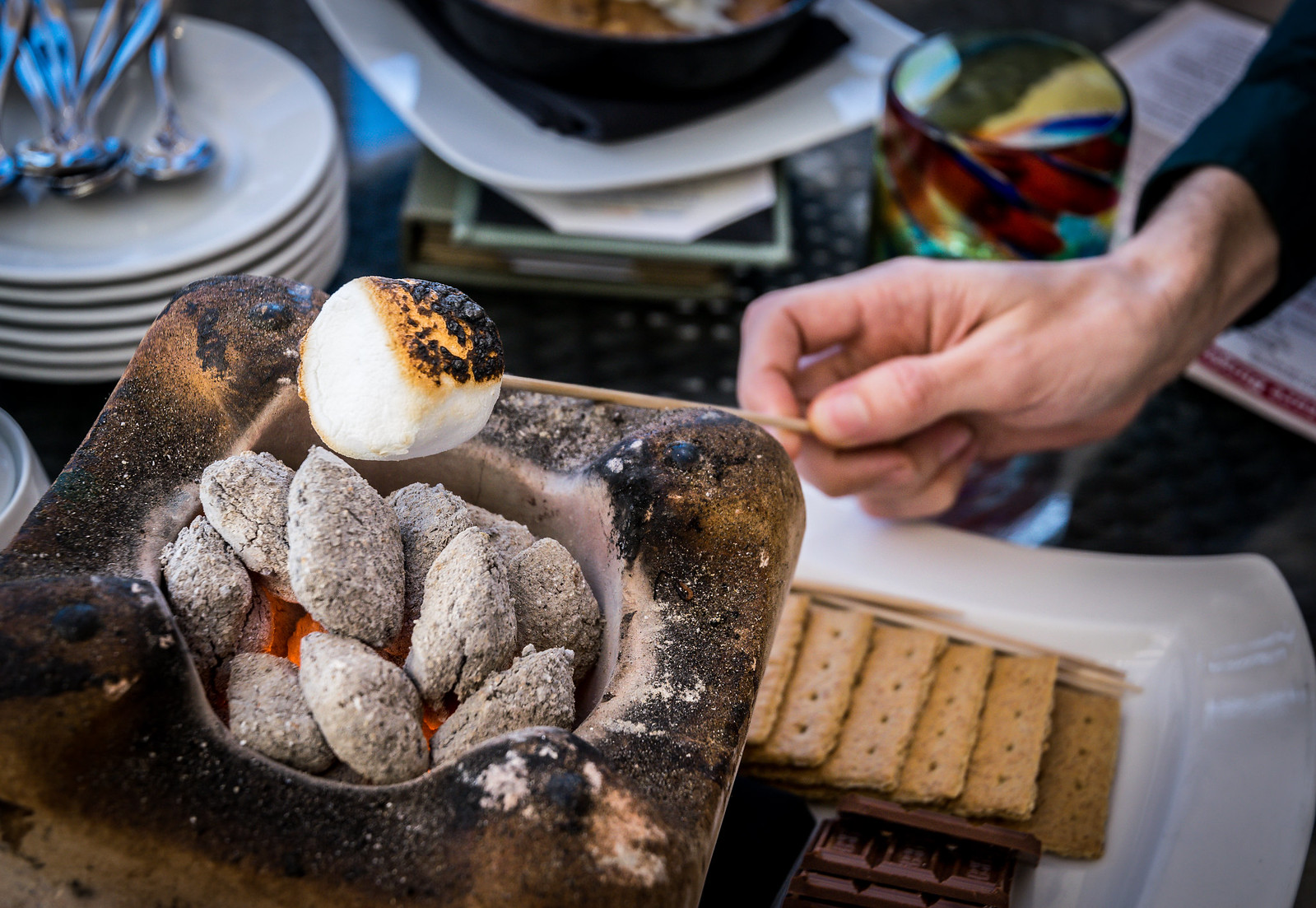 we've never tried this before: tabletop s'mores!