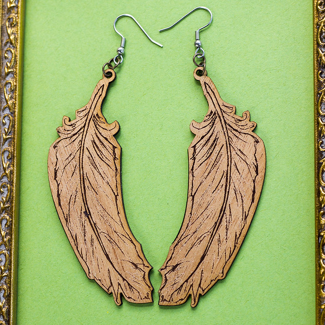 Mahogany Feather Earrings