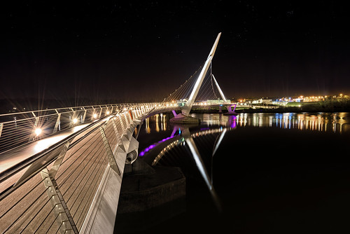 county new uk bridge ireland light vacation irish holiday reflection tourism architecture modern night reflections river square lens landscape photography lights mirror evening site nikon europe day cityscape colours peace photographer nightscape angle outdoor famous wide scenic cable landmark visit tourist calm historic londonderry fox hd flowing ni colourful nikkor northern scape gareth hdr waterside derry peacebridge foyle wray riverscape strabane d810 ebrington 1424mm hdfox