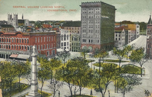 ohio vintage square postcard cityview youngstown 1909