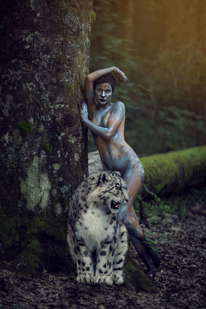 conceptualphotography, creativity, bodypaint, nude, jaguar, photoshop, phot...