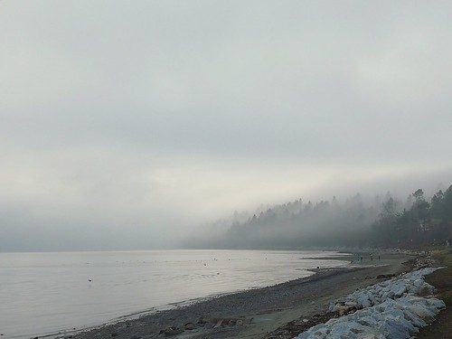 landscape ocean beach fog bc bccanada whiterock minimalist monochrome