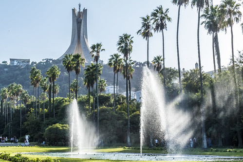 monument algiers algeria algérie hamma botanical garden sky fountain landscape water palmtree marthyr greenfield alger jardin jardindessai fontaine