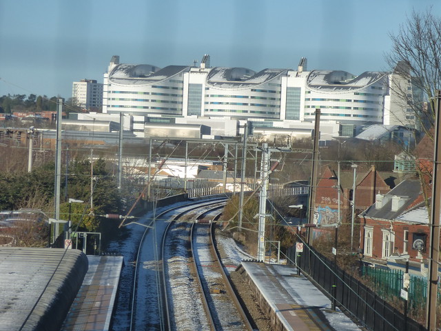 Selly Oak Station - footbridge - Queen Elizabeth Hospital Birmingham