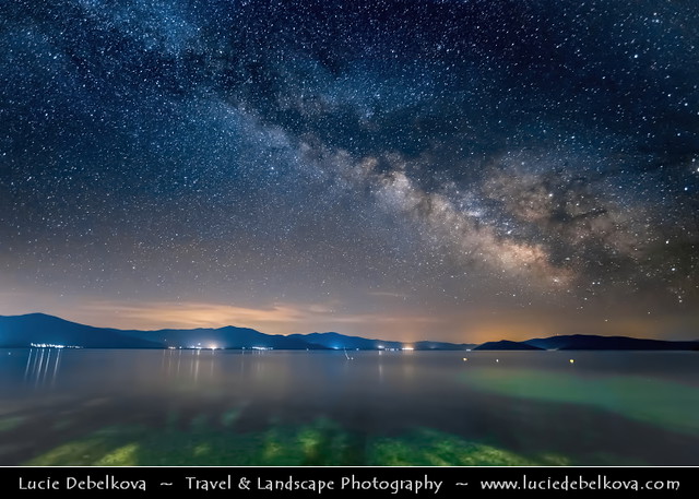 Macedonia (FYROM) - Galičica National Park - Great Prespa Lake - UNESCO Biosphere at Night under Milky Way